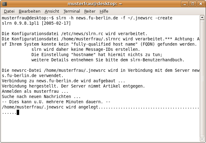 slrn wird gestartet